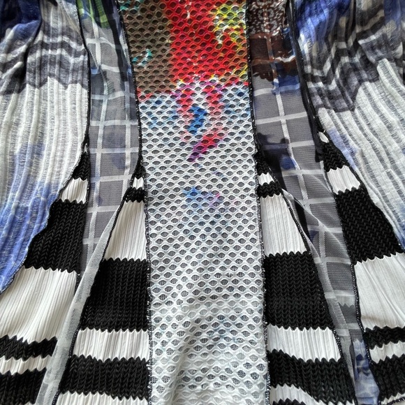 Ali Miles size large office blouse career mature modest color block mixed print - Picture 8 of 16